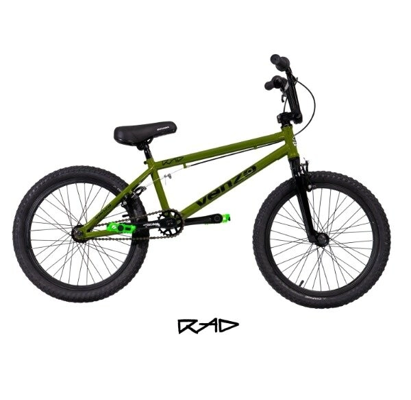 Bicicleta BMX Venzo RAD Rodado 20  Verde-Negro
