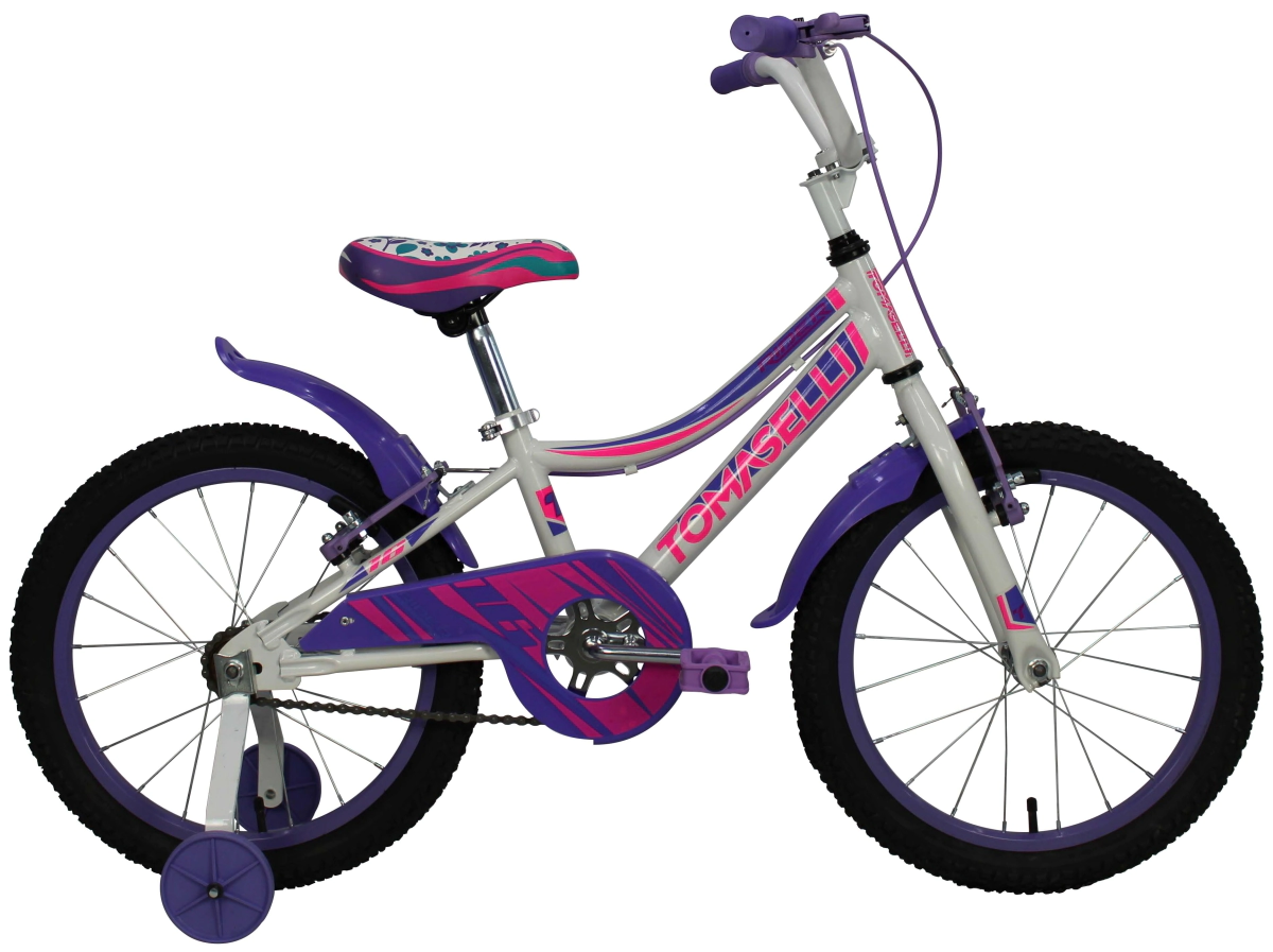 Bicicleta Tomaselli Rider Rodado 16 Dama  Blanco-Lila