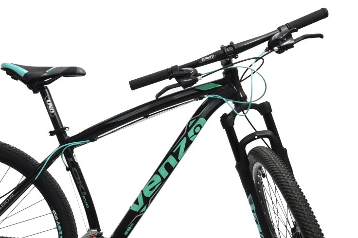 Bicicleta Venzo Loki Hid Rodado 29 - 21V Shimano Disc Hid 20 Negro-Teal-Gris
