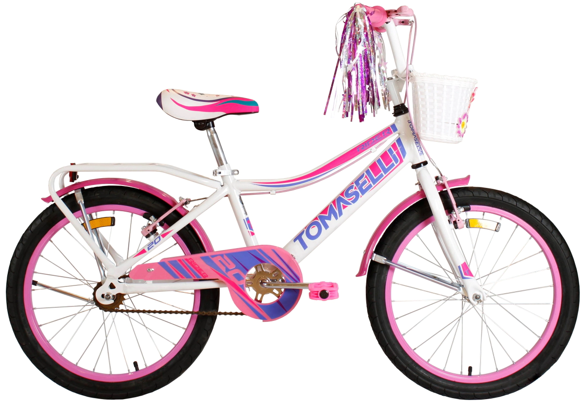 Bicicleta Tomaselli Rider Full Rodado 20 Dama  Blanco-Fucsia