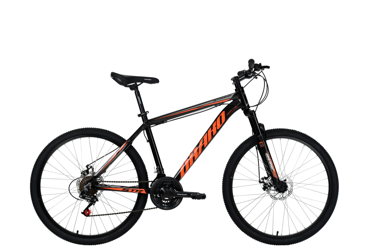 Bicicleta Drako Strong Rodado 26 Aluminio - 21 Vel  NEGRO-NARANJA