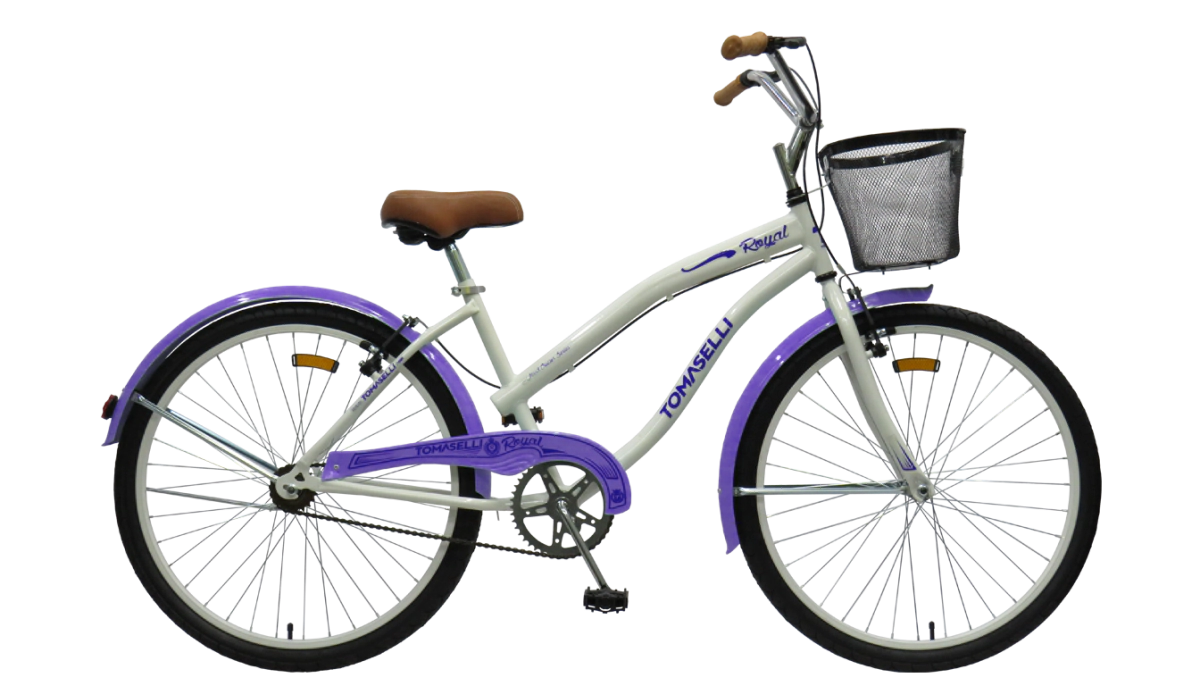 Bicicleta Tomaselli Royal Dama Rodado 26  Blanco-Lila