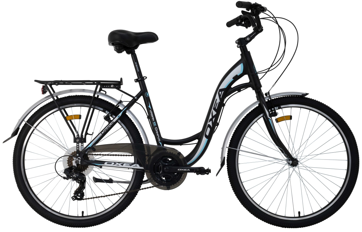 Bicicleta Oxea Campus Rodado 26 - 21 Vel. Shimano  Negro-Gris-Azul