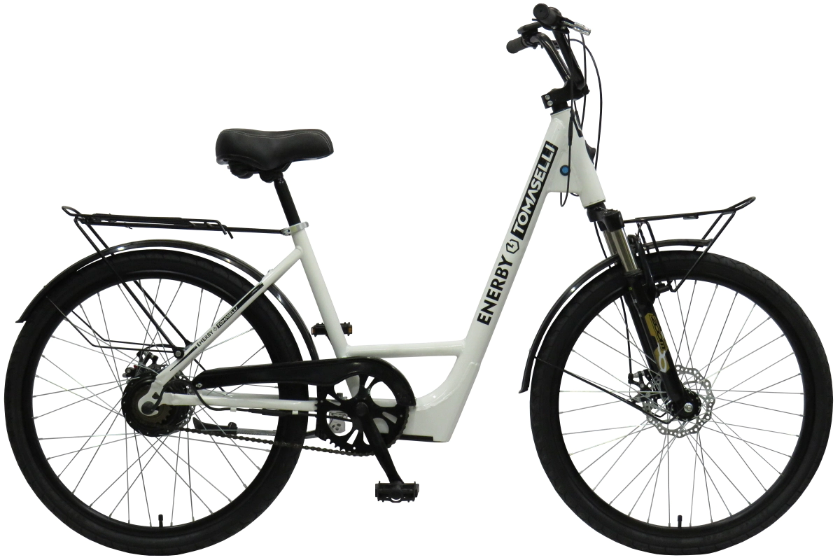 Bicicleta El�ctrica E-BIKE Tomaselli Enerby Rodado 26  Blanco-Negro