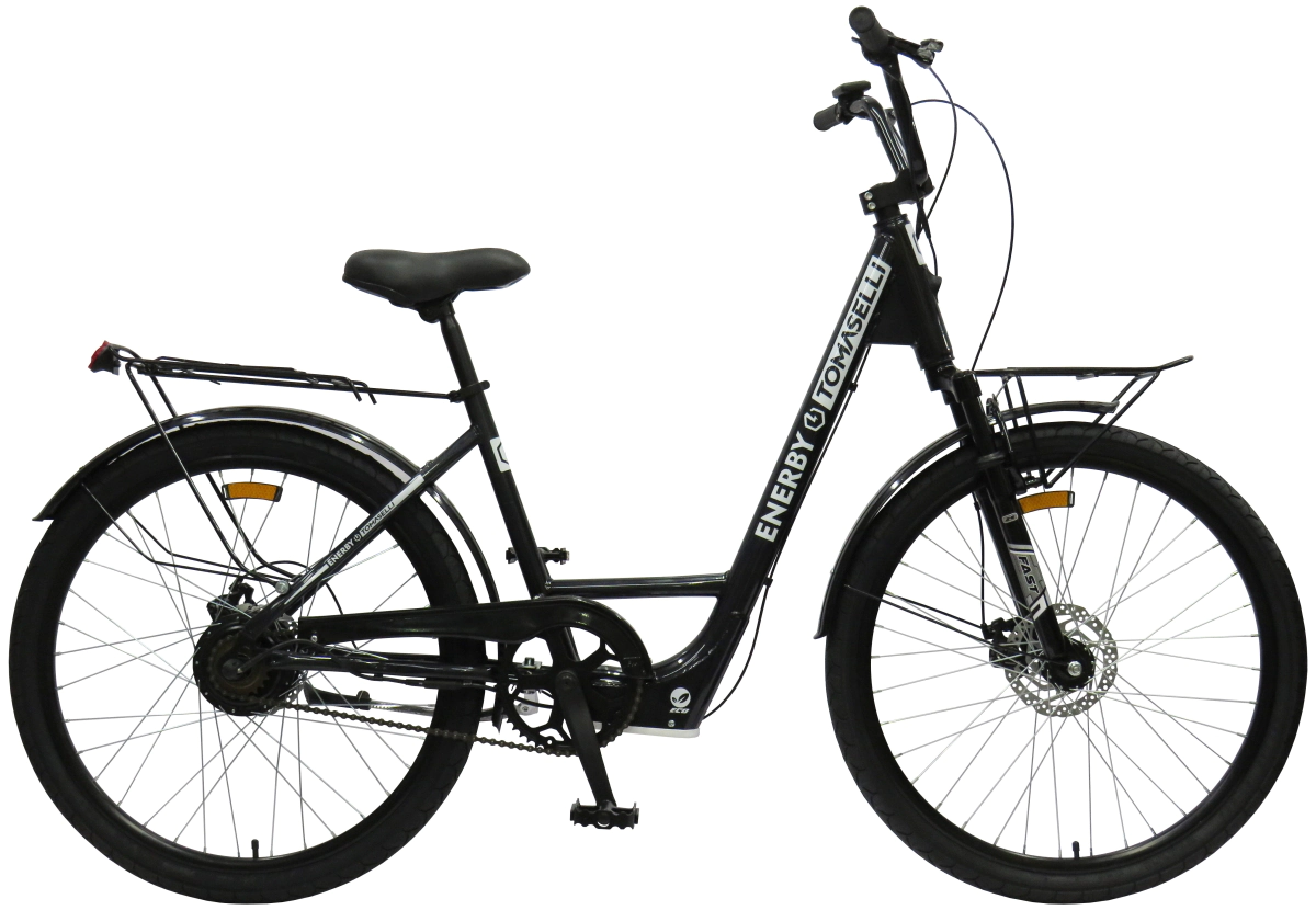 Bicicleta El�ctrica E-BIKE Tomaselli Enerby Rodado 26  Negro-Blanco