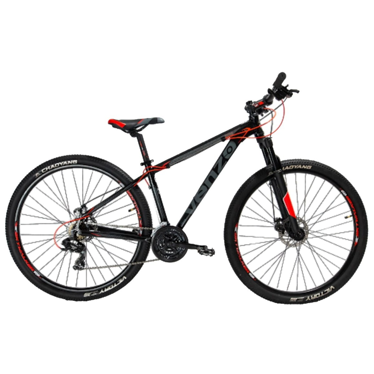 Bicicleta Venzo Primal Rodado 29 - 24 Vel. SHIMANO 22 Negro-Rojo