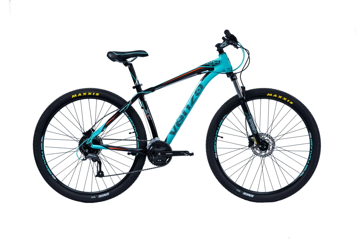 Bicicleta Venzo Primal Rodado 29 - 24 Vel. SHIMANO 16 Negro-Teal-Naranja
