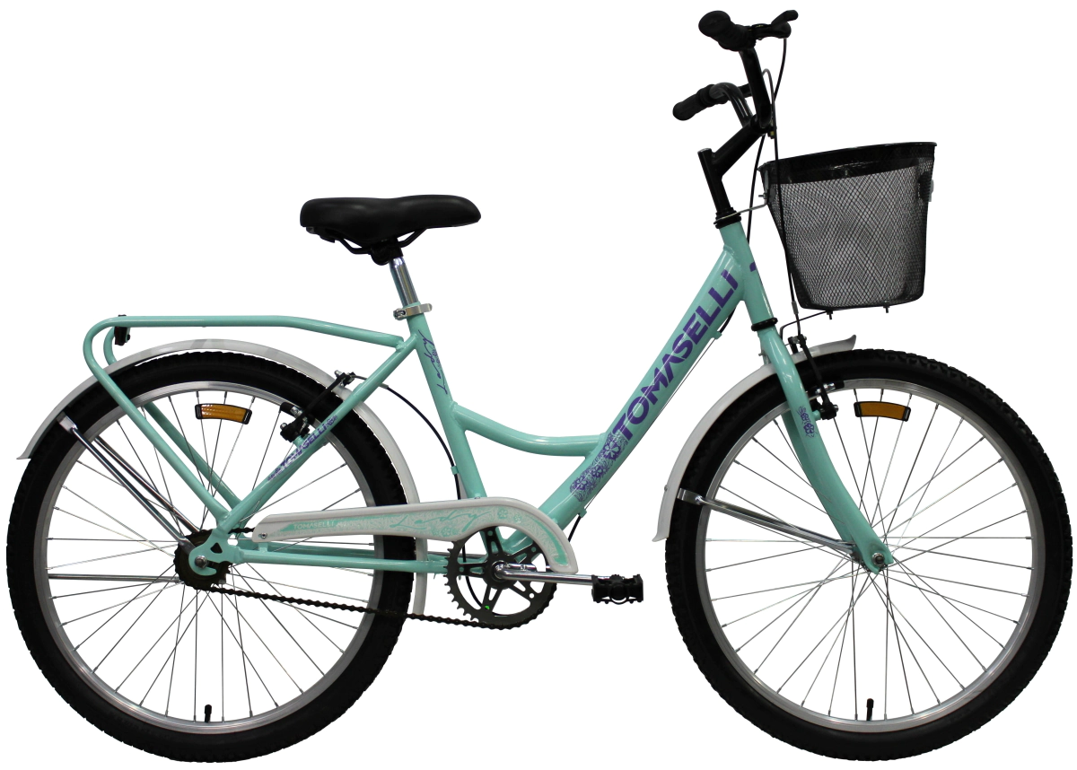 Bicicleta Tomaselli Lady Rodado 26 Full - 21 velocidades  VerdeAgua-Lila