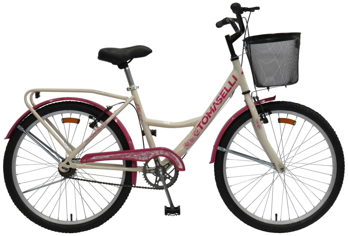 Bicicleta Tomaselli Lady Rodado 26 Full - 21 velocidades  Blanco-Rosa