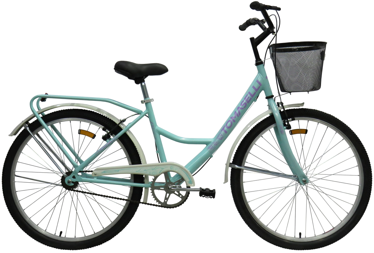 Bicicleta Tomaselli Lady Rodado 26 - 1 Velocidad  VerdeAgua-Lila