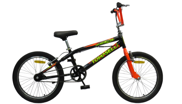 Bicicleta Tomaselli BMX XT3 Rodado 20 con Rotor  Negro-Naranja
