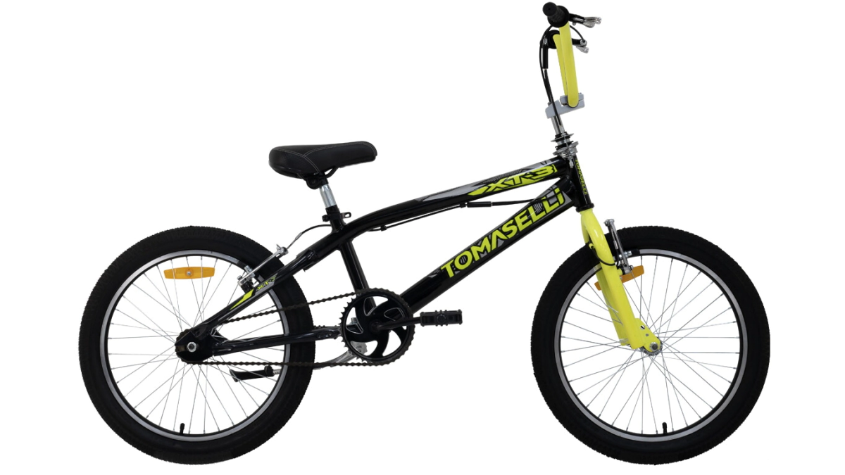 Bicicleta Tomaselli BMX XT3 Rodado 20 con Rotor  Negro-Amarillo