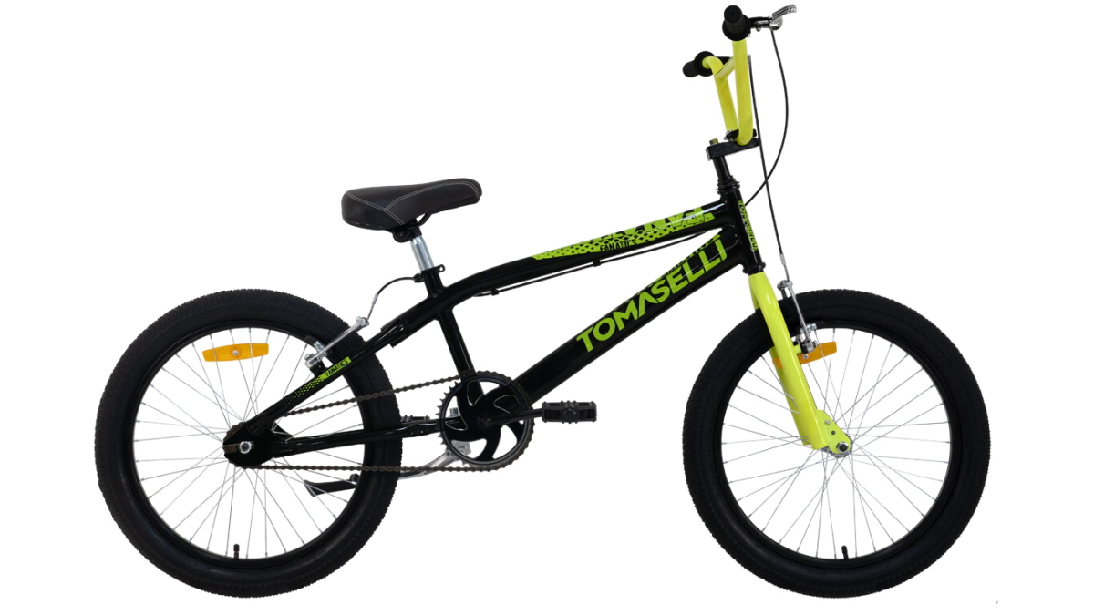 Bicicleta BMX Tomaselli Fanatics Rodado 20  Negro-Amarillo