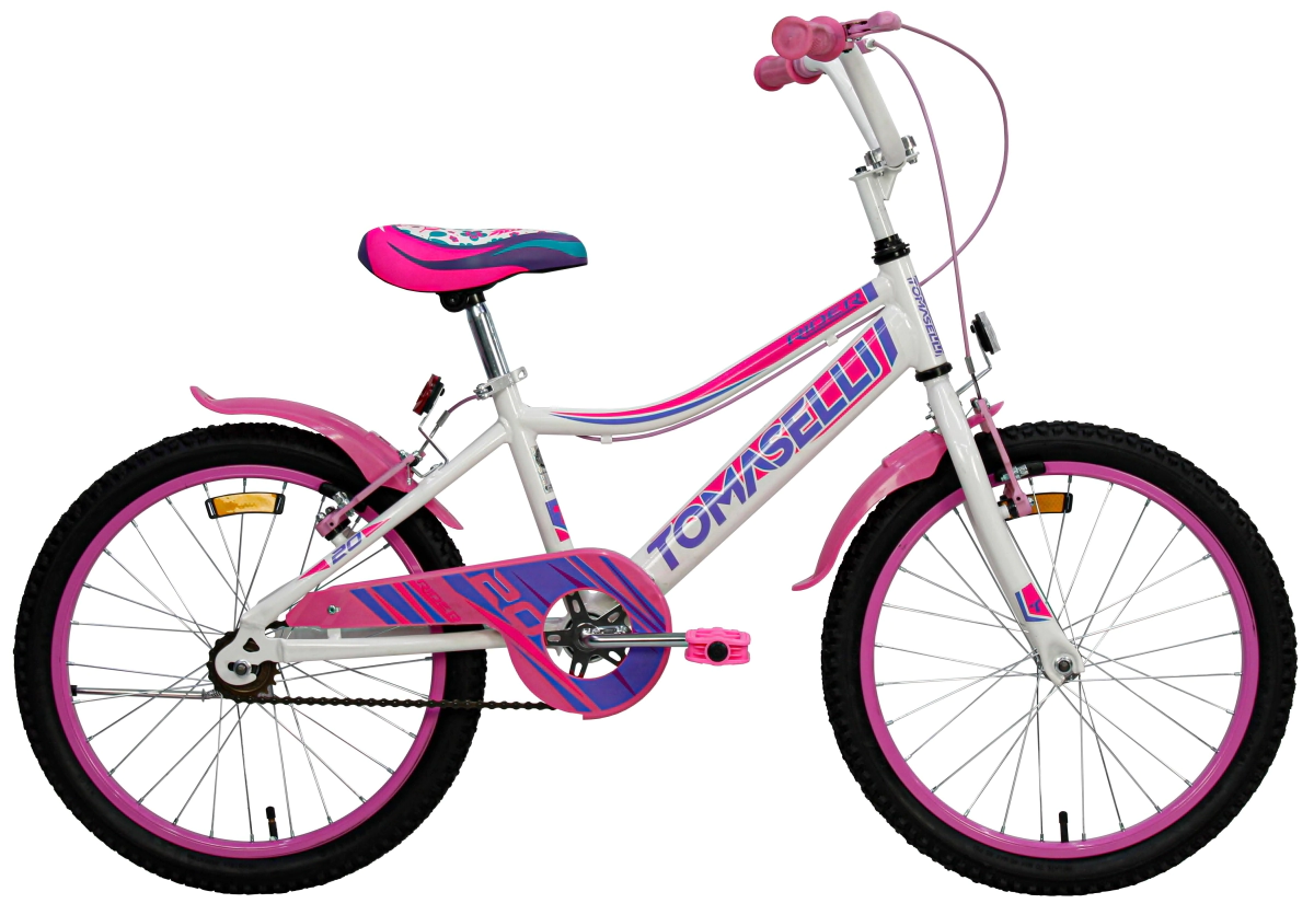 Bicicleta Tomaselli Rider Rodado 20 Dama  Blanco-Fucsia