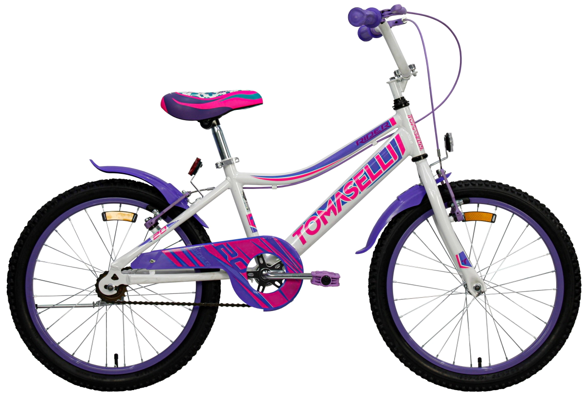 Bicicleta Tomaselli Rider Rodado 20 Dama  Blanco-Lila