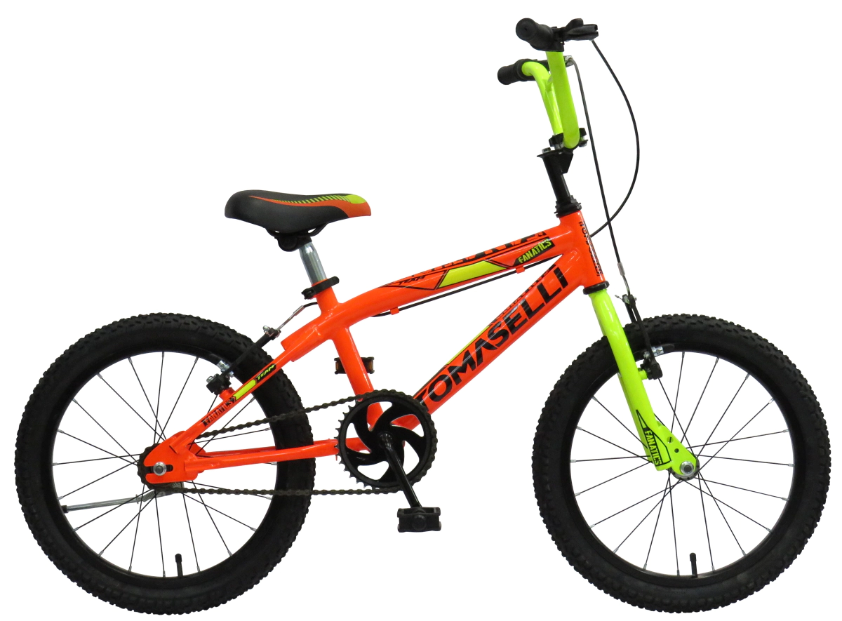 Bicicleta BMX Tomaselli Fanatics Rodado 16  Naranja-Amarillo