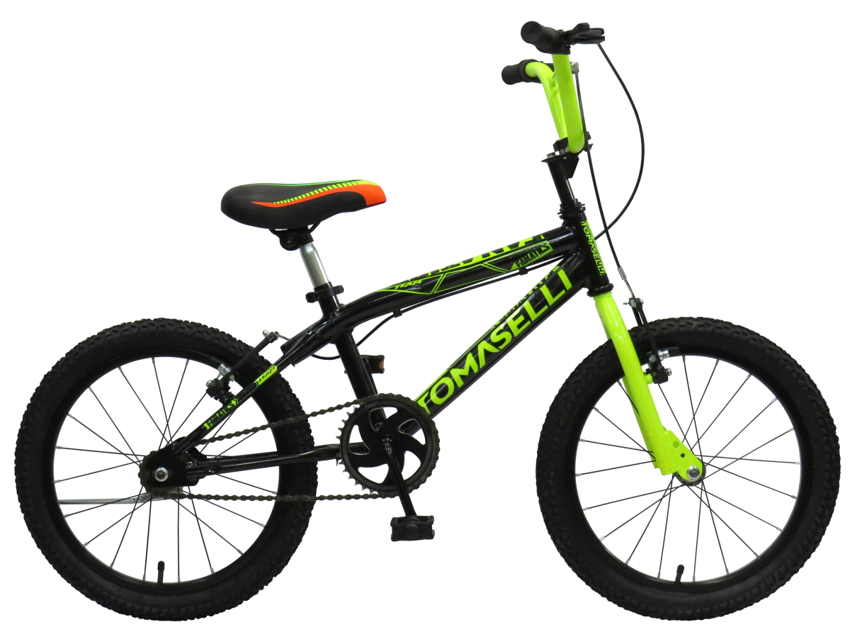 Bicicleta BMX Tomaselli Fanatics Rodado 16  Negro-Amarillo