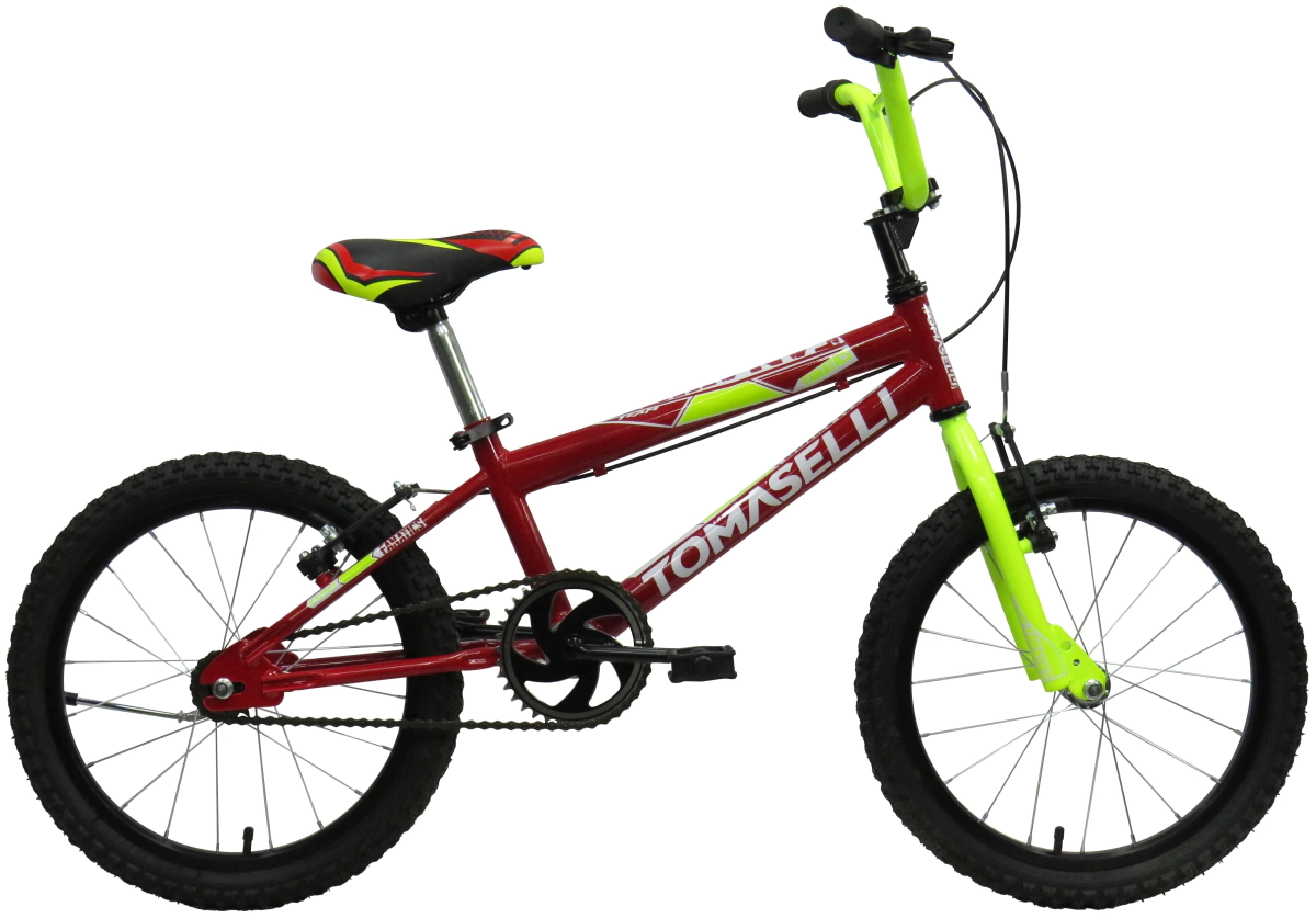 Bicicleta BMX Tomaselli Fanatics Rodado 16  Rojo-Amarillo